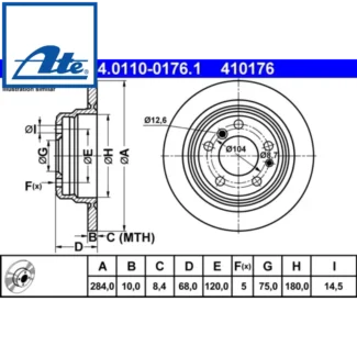 Kočioni diskovi zadnji par BMW 7 (E23) ATE