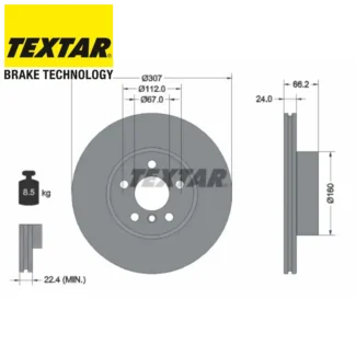 Kočioni diskovi prednji par 1.6-2.0DH BMW 2 3 4 03-19 TEXTAR