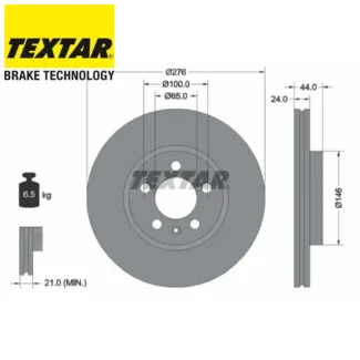 Kočioni diskovi prednji par AUDI A1 SEAT ARONA IBIZA SKODA FABIA VW POLO 17-19 TEXTAR