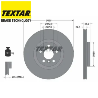 Kočioni diskovi prednji par BMW 1 F40 X1 F48 03-19 X1 U11 X2 F39 03-19 TEXTAR