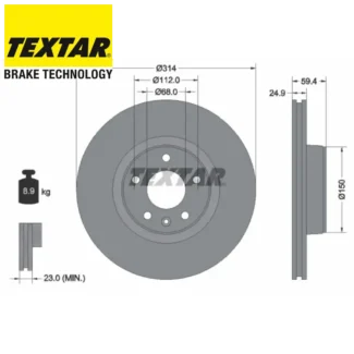 Kočioni diskovi prednji par AUDI A6 C6 2.0-3.2 04-08 TEXTAR