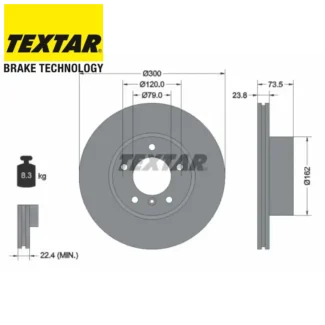 Kočioni diskovi prednji par BMW 1 3 Z4 06-16 TEXTAR