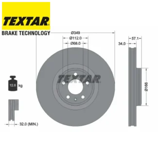 Kočioni diskovi prednji par AUDI A4 B9 A5 A6 C8 A7 A8 D5 Q5 Q7 VW TOUAREG 15-19 TEXTAR