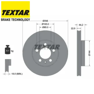 Kočioni diskovi prednji par 1.0-2.0 AUDI A1 SEAT ARONA IBIZA SKODA FABIA 01-19 TEXTAR