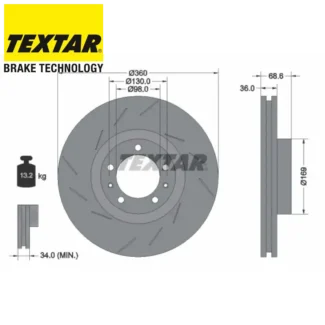 Kočioni diskovi prednji par 3.0-4.8 PORSCHE PANAMERA 09-16 TEXTAR