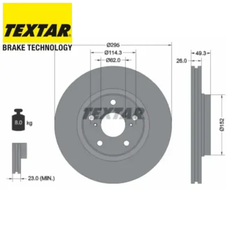 Kočioni diskovi prednji par 1.6-2.2D TOYOTA AURIS AVENSIS COROLLA 04-18 TEXTAR