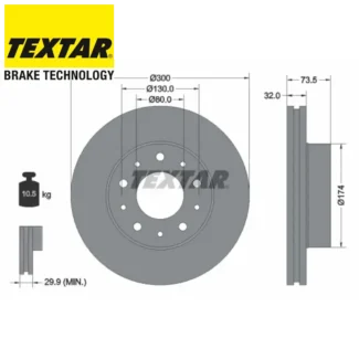 Kočioni diskovi prednji par 2.0D CITROEN JUMPER FIAT DUCATO OPEL MOVANO PEUGEOT BOXER 06-19 TEXTAR