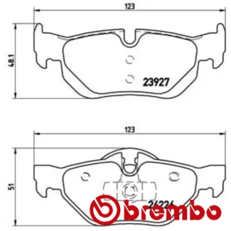 Kočione pločice zadnje BMW E87 E90 2.0i-3.0i 04-15 Brembo