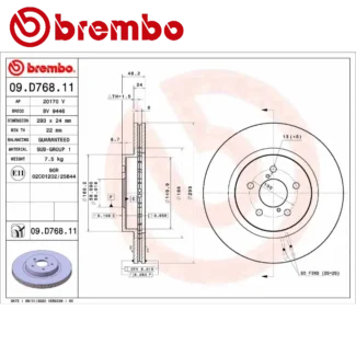 Kočioni diskovi prednji par 1.6/2.0 SUBARU IMPREZA XV 10-16 BREMBO