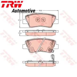 Kočione pločice zadnje 1.0-1.6D KIA RIO IV STONIC TRW
