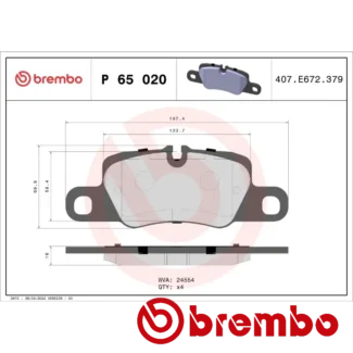Kočione pločice zadnje PORSCHE Cayenne Panamera Panamera Sport Turismo 2.9-4.8 07.09 Brembo