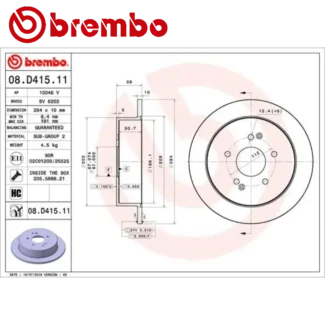 Kočioni diskovi zadnji par 1.6-2.2D SSANGYONG ACTYON II KORANDO TIVOLI XLV 11-19 BREMBO