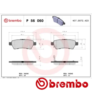 Kočione pločice zadnje NISSAN NAVARA PATHFINDER III XTERRA 2.5D 3.0D 4.0 10.04- Brembo