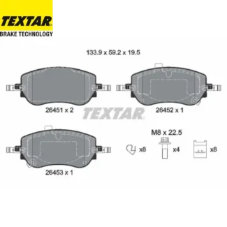 Kočione pločice prednje Abarth 500E Fiat 500 500E 12-22 Textar
