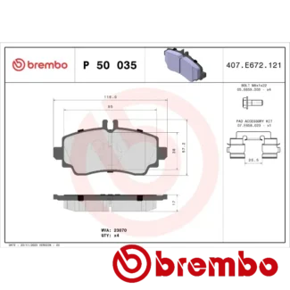 Kočione pločice prednje Mercedes-Benz A Klasa W168 1.6 HDI 97-04 Brembo