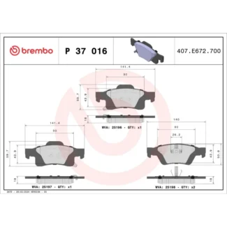 Kočione pločice zadnje DODGE DURANGO JEEP GRAND CHEROKEE 3.0D 11.10- Brembo
