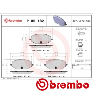Kočione pločice prednje AUDI A3 CUPRA LEON 1.0-2.0D 07-15 Brembo
