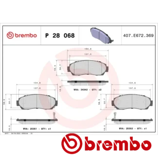Kočione pločice prednje GREAT WALL HOVER H5 HONDA CR-V III 2.0 i 09.05- Brembo