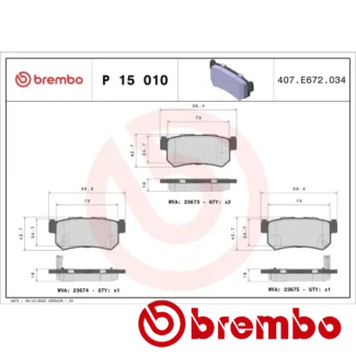 Kočione pločice zadnje SSANGYONG Actyon 2.0D 04-15 Brembo
