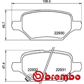 Kočione pločice zadnje CHEVROLET TRAX OPEL MOKKA 1.4-1.8 12-23 Brembo