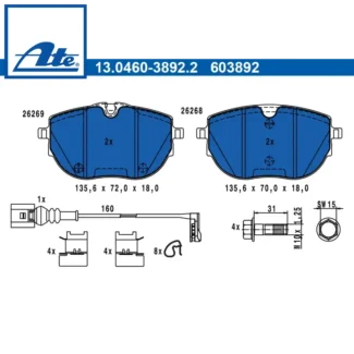 Kočione pločice prednje VW California T6 Multivan T6 15- ATE