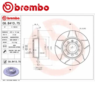 Kočioni diskovi zadnji par AUDI A1 A3 Q2 TT CUPRA FORMENTOR SEAT LEON 03-19 BREMBO