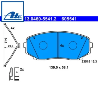 Kočione pločice prednje Mazda CX-7 Mitsubishi Outlander 1.5-2.4H 10.99- ATE