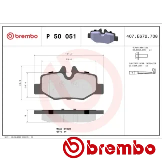 Kočione pločice zadnje MB Viano Vito 2.2 3.2 03-15 Brembo
