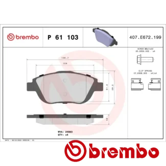 Kočione pločice prednje CITROEN DS C3 1.0-Electric 02.09- Brembo