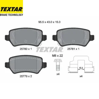 Kočione pločice zadnje KIA CEE'D PRO CEE'D 1.0-1.6D 12-18 Textar