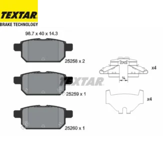 Kočione pločice zadnje Suzuki Baleno S-Cross Yaris 05- Textar
