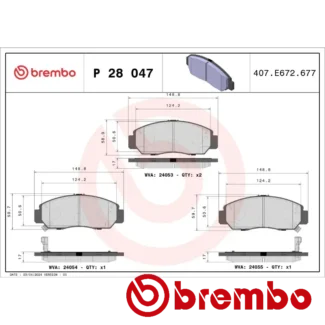 Kočione pločice prednje HONDA ACCORD VII CIVIC VIII STREAM 1.6-2.4 Brembo 05-01