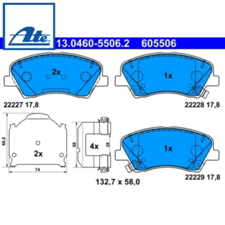 Kočione pločice prednje Hyundai Bayon I20 III Kia Rio IV 17- ATE