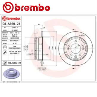 Kočioni diskovi zadnji par HYUNDAI ELANTRA IV I30 SONATA V VI VII TUCSON KIA MAGENTIS II OPTIMA SPORTAGE II III 03-19 BREMBO