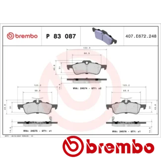 Kočione pločice zadnje DAIHATSU CHARADE VIII TOYOTA YARIS 1.0-1.8 08.05- Brembo