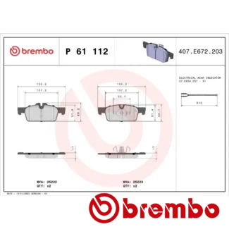Kočione pločice prednje PEUGEOT 508 1.6-2.2D 11.10- Brembo