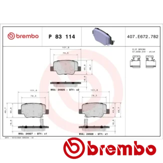 Kočione pločice zadnje TOYOTA VERSO 1.6-2.2D 110-177 04-18 Brembo