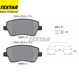 Kočione pločice prednje Dacia Duster Opel Agila Suzuki Splash 02-05 Textar