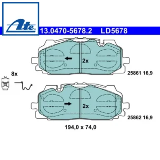 Kočione pločice prednje Audi A4 A5 A6 15-23 ATE