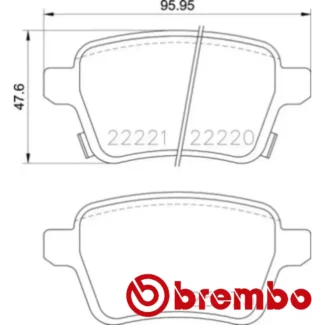 Kočione pločice zadnje OPEL ADAM CORSA E 1.0-1.6 10.12- Brembo