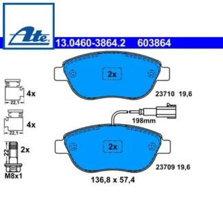 Kočione pločice prednje Abarth 500 11-13 ATE