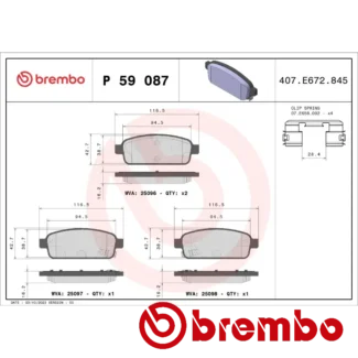 Kočione pločice zadnje OPEL ASTRA H ASTRA J ZAFIRA C 1.4-2.0D 01.09- Brembo