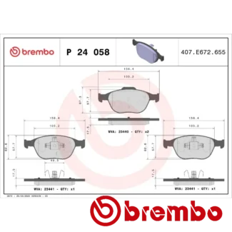 Kočione pločice prednje Ford Transit Connect Focus ST170 2.0 TDCI 02-15 Brembo