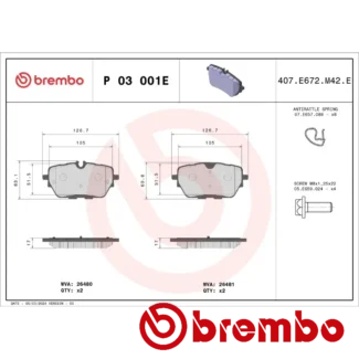 Kočione pločice zadnje NIO ES8 ET7 Electric 12.19 Brembo