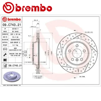 Kočioni diskovi zadnji par 1.5-2.0D MINI CLUBMAN COUNTRYMAN 11-19 BREMBO