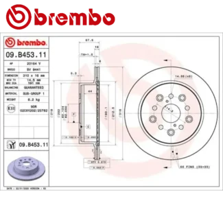 Kočioni diskovi zadnji par LEXUS GS LS TOYOTA CELSIOR CROWN 12-06 BREMBO