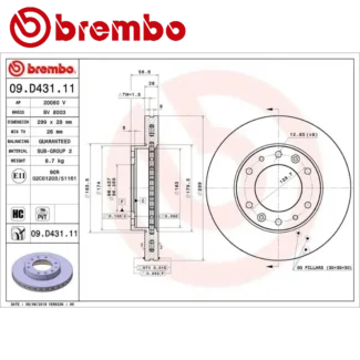 Kočioni diskovi prednji par HYUNDAI H350 2.5D 04-23 BREMBO
