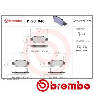 Kočione pločice zadnje HONDA CR-V III IV 1.6D-2.4 06-19 Brembo