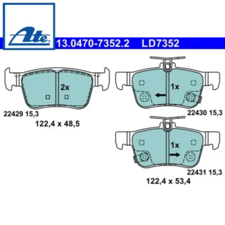 Kočione pločice zadnje ceramic Honda Civic X E 1.0 15- ATE