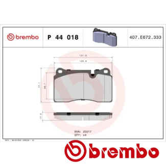 Kočione pločice prednje LAND ROVER RANGE ROVER III 2.7D 03.02-03.13 Brembo